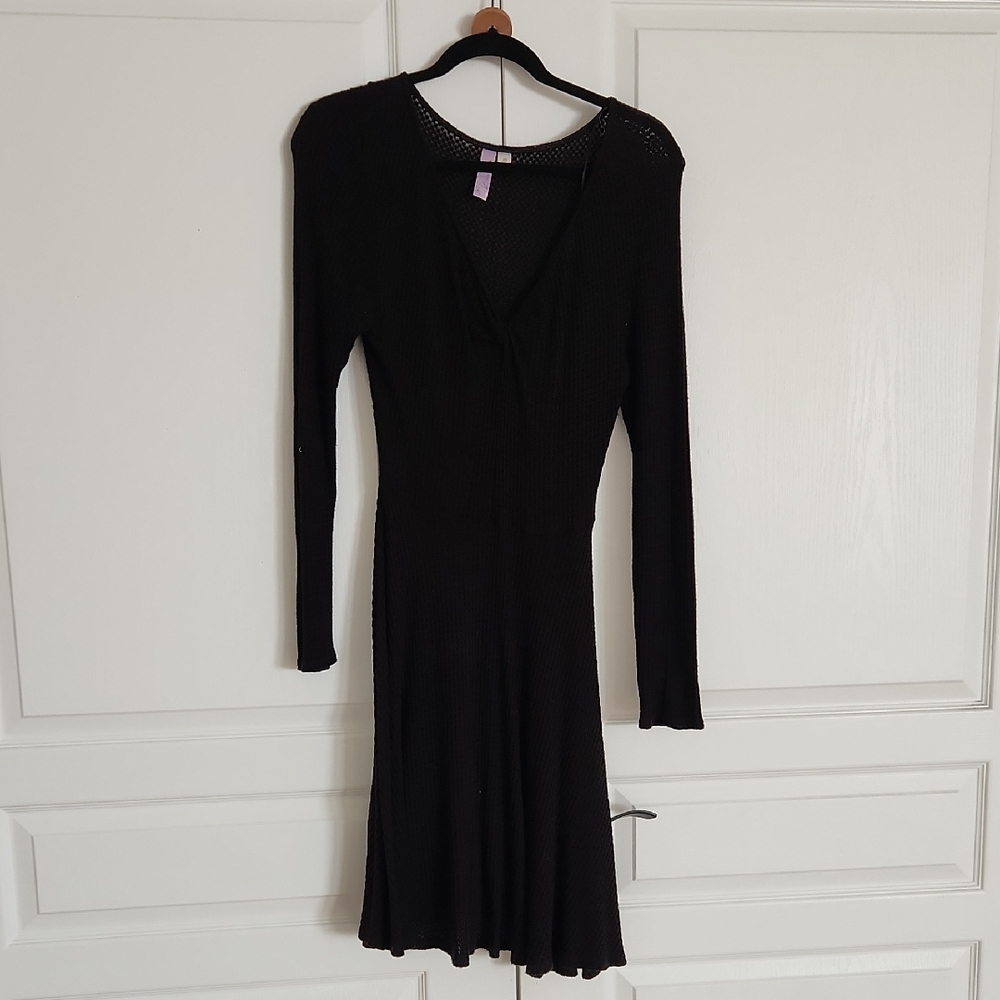 Alya Knit Fit & Flare Knit Little Black Dress
